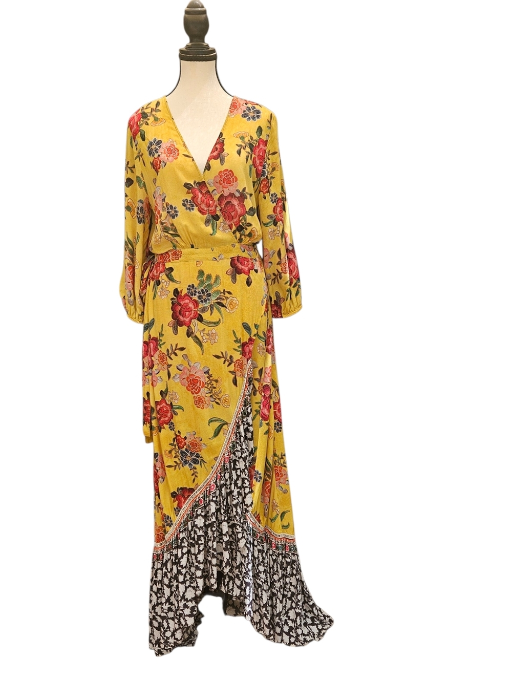 Farm Rio Sunlit Floral Wrap Maxi Dress
